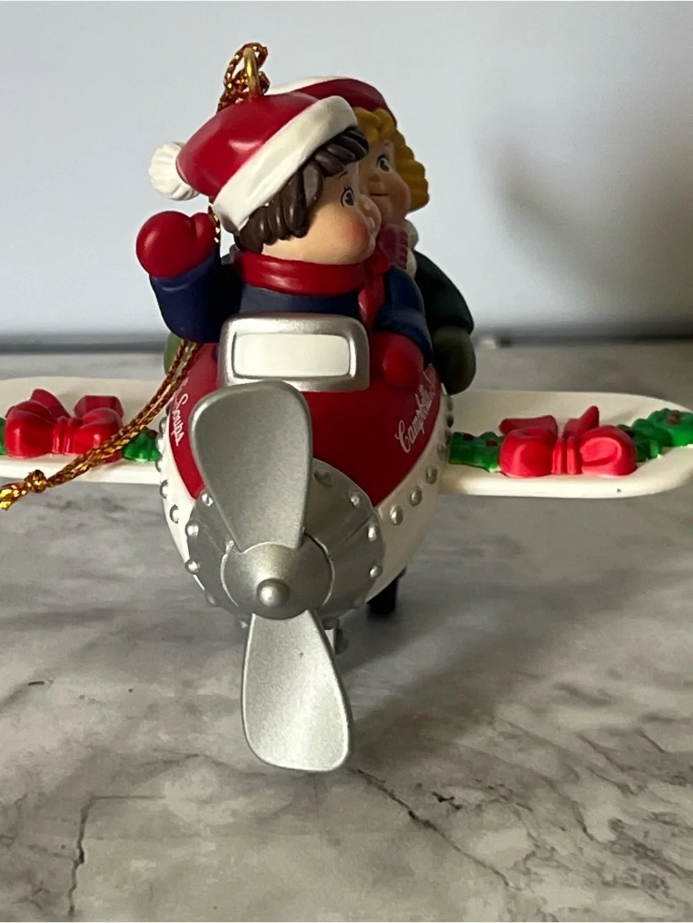 Vintage 1998 Campbell’s Soup Kids Airplane Christmas Ornament